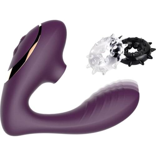 10 Frequency Women G Spot Vibrator Set Adult Sex Toy Sucking Stimulator Rechargeable Wearable Massager