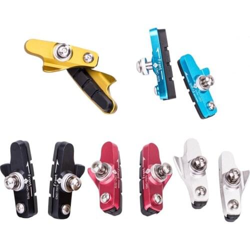 1 Pair Bike Brake Pad Stable Wear Resistant Aluminium Rubber No Sound Cycling Brake Pad for MTB Bicycle