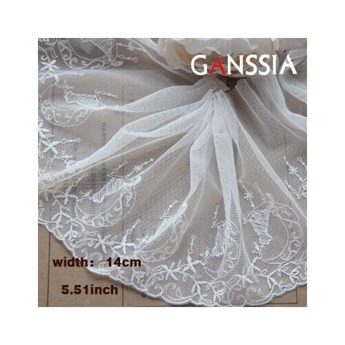 1 Yard Width:14cmExquisitecat with moon Embroidery Lace Lolita Dress Collar and Cuff Decoration DIY Sewing Accessories(ss-1055)