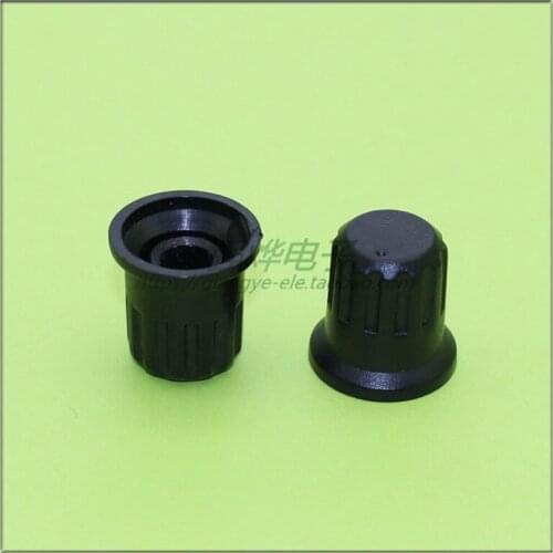 10 pieces 17*17MM black plastic knob potentiometer knob speed control knob flower shaft inner hole 6MM