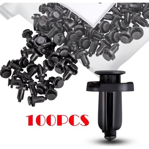 100Pcs Bumper Clips 10mm Hood Fender Push Rivets Retainer Fasteners for Honda