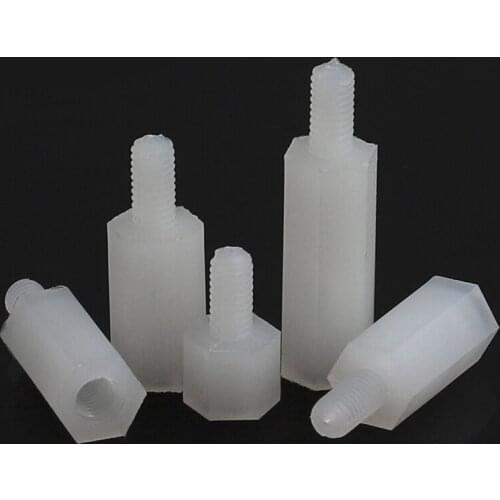 100pcs M4 Nylon plastic spacers Male Female Hex nylon standoffs spacer spacing screws for PCB Motherboard