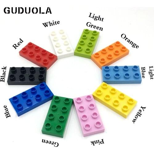 20pcs/lot Bricks 2x4dots in Block Base Plate Big Building Block Large Size Dots for Kids compatible for DUPLO DIY Toy
