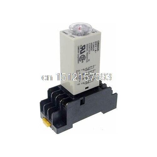 220V H3Y-4 Power On Time Delay Relay Solid-State Timer 1~30Min 4PDT 14Pin&Socket