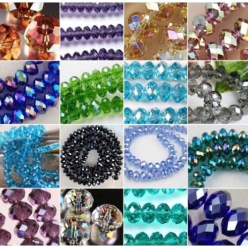 4mm 6mm 8mm 10mm pick size b5363 multicolor Mixed white black Rondelle Faceted Glass Beads Bracelet DIY Jewelry crystal