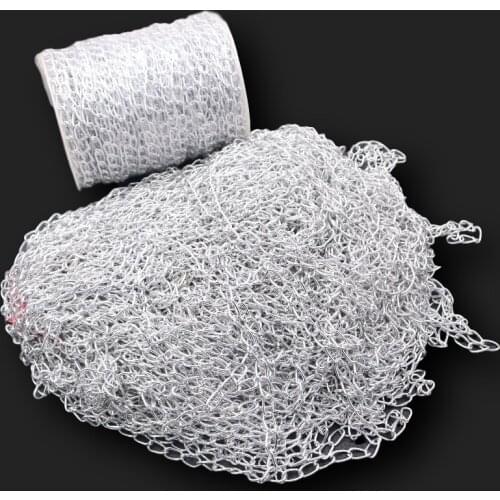Silver Plated Environmentally Friendly Aluminum Alloy Twisted Chain DIY Necklace Bracelet Handmade Material For Jewelry Making