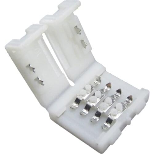 50pcs/lot RGB LED strip connector, 10mm 4pin free welding 5050 LED strip clip free shipping