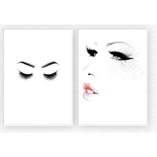 Abstract Women Line Make Up Nordic Poster and Prints Canvas Painting Wall Art Minimalist Wall Picture For Living Decor for Home