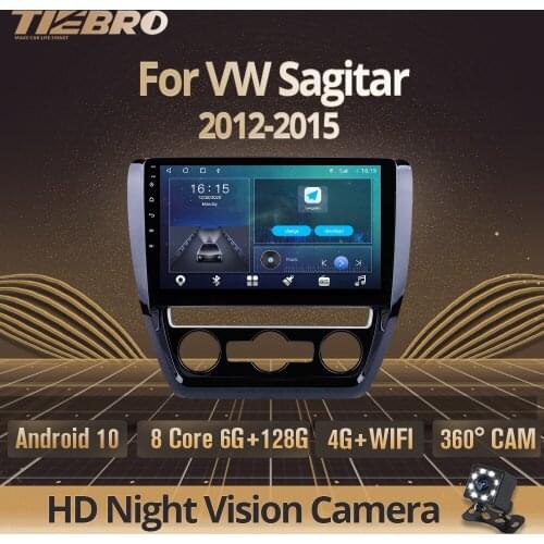 2DIN Android 10.0 Car Radio For VW Sagitar 2012-2015 GPS Navigation Car Receiver Stereo Receiver DSP Auto Radio NO 2DIN DVD IGO