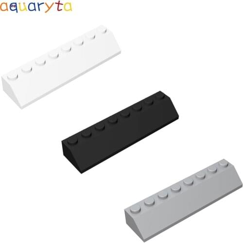 Aquaryta 10pcs Building Blocks MOC Parts Slope Brick 2x8 Dots Compatible with 4445 2454a DIY Education Toys Gift for Teens