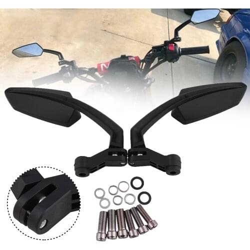 1 Pair Motorcycle Reversing Side Mirrors Rear View Side Mirrors Blind Spot Mirrors For Honda Grom Kawasaki Suzuki Yamaha FZ1 FZ6