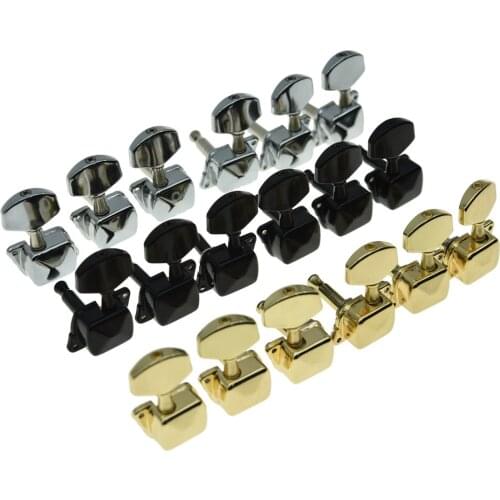 KAISH 3x3 Semi-Closed Guitar Tuning Keys Guitar Tuners Machine Heads for Acoustic or Electric Guitars Chrome/Black/Gold