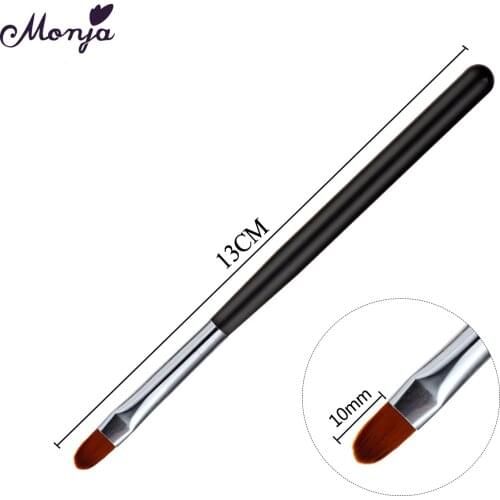Monja 1Piece Nail Art Black Handle Pattern Painting Brush Acrylic UV Gel Extension Builder Coating Drawing Pen DIY Manicure Tool