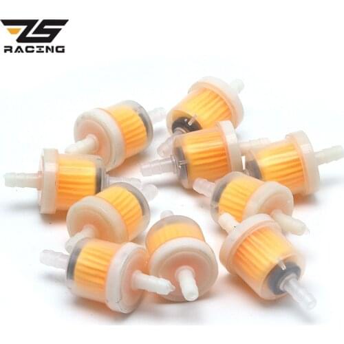 ZS Racing 10Pcs/lot Car Dirt Pocket Bike Oil Filter Petrol Gas Gasoline Liquid Fuel Filter For Scooter Motorcycle Motorbike Moto