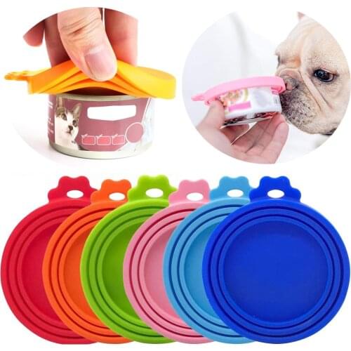 Reusable Pet Food Can Cover Silicone Dogs Cats Storage Tin Cap Lid Seal Cover Pet Supplies Suitable