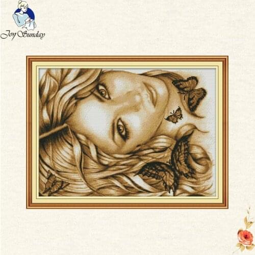 Joy sunday Needlework,DIY Sexy belle cross stitch kits,Sets For Embroidery kits 11CT 14CT Canvas Cross-Stitching,Wall Home Decro