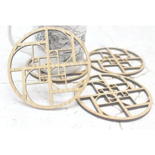 Fibonacci Golden Ratio Phi Sacred Geometry Laser Cut Coasters
