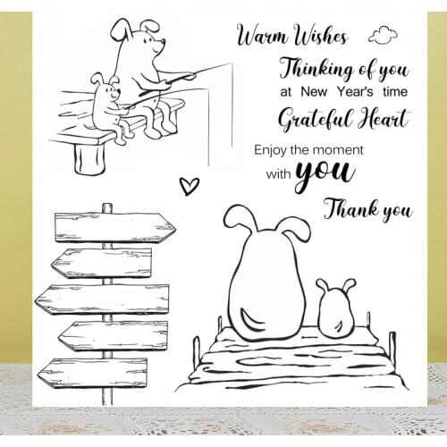 AZSG Thanksgiving Lovely Dogs Clear Stamps/Seal For DIY Scrapbooking Card Making Album Decorative Silicone Stamp Craft