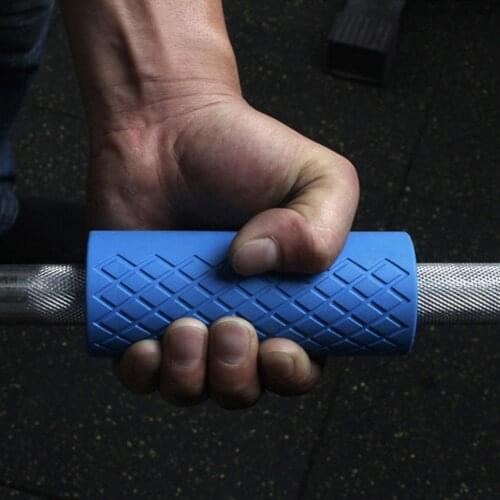 1 Pair Barbell Dumbbell Grips Thick Bar Handles Silicone Anti-slip Pad Bar Handles Pull Up Weightlifting Grip Body Building