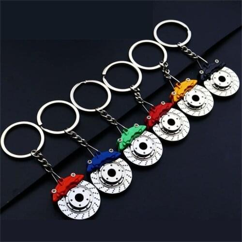Cute Metal Auto Parts Disc Brake Keychain Hub Calipers Key Ring For Car Pendant Key Chain For Men Gift Trinkets
