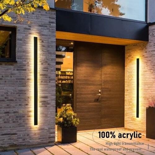 Outdoor Wall Light LED Waterproof wall lamp IP65 Aluminum Long Outdoor Wall Light For Garden Villa porch Light Luminaire