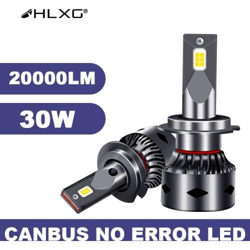 HLXG 20000LM mini h4 canbus led h7 anti erreur H1 H8 H9 h11 led light bulb 12V HB3 9005 9006 HB4 LED Headlight Car lamp 6000K