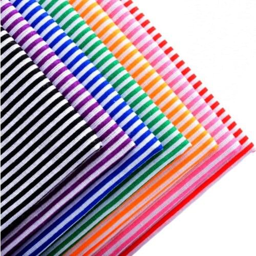 Thin Cotton Fabrics Fat Quarters Tilda Cloth Quilting Scrapbooking Patchwork Pattern 7Pcs Mix Colorful Stripe Fabric 50x50CM