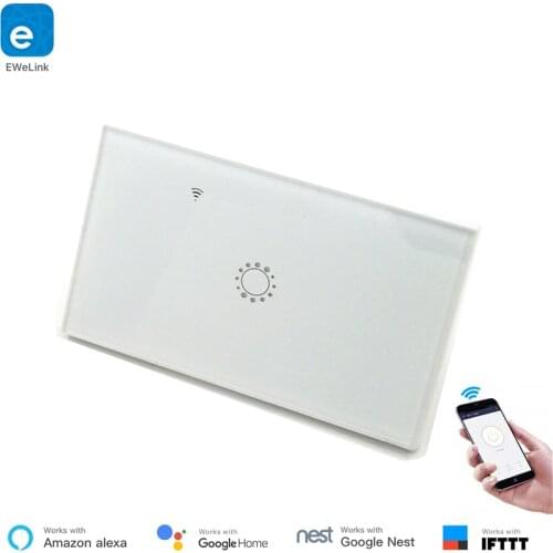 US Standard Type 120 WiFi Smart Switch Light Control Glass Panel Touch Control eWelink App Work With Alexa Echo Google Home