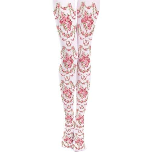 2018 Spring New Festive Pink Flower Printing Pantyhose