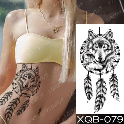 Waterproof Temporary Tattoo Sticker Flower Cyan Mermaid Dragon Flash Tattoos Owl Skull Clock Body Art Arm Fake Tatoo Women Men