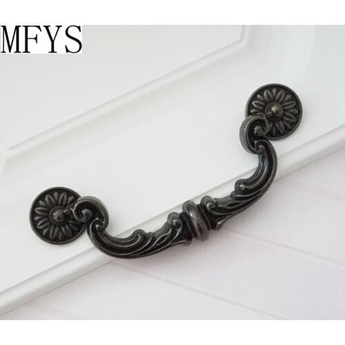 6" Large Drop Bail Dresser Pull Handle Drawer Pulls Rustic Antique Black Bronze Kitchen Cabinet Pull Handle Hardware 150 mm