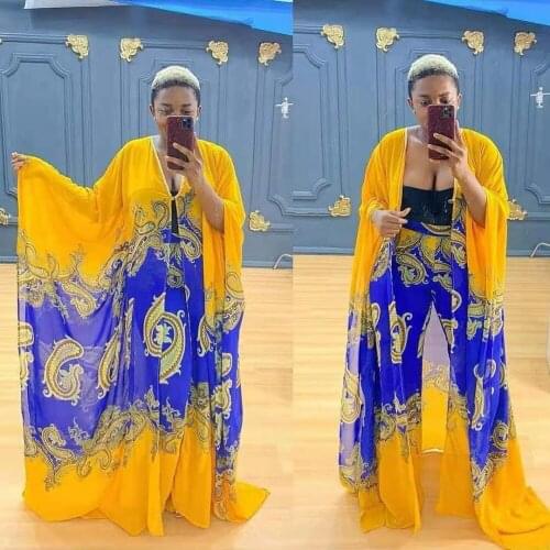 Women Africa Clothes 2 Piece Set African Dashiki New Fashion Long Dress Pants Suit Party Dresses Plus Size Robe Two Piece Sets