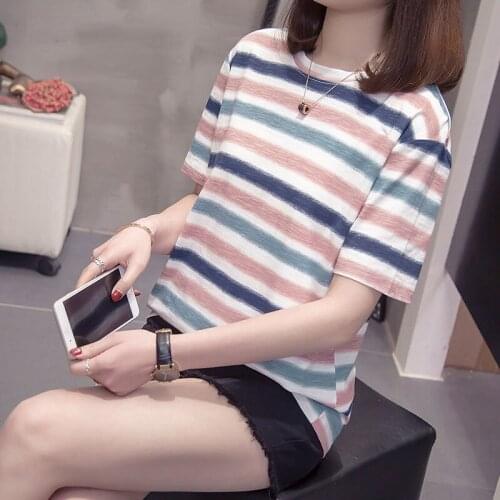 Woman Tshirts Large Size Loose Short-Sleeved T-shirt Womens Summer Clothes Tops Mujer Camisetas