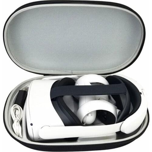 Hard Carrying Case For Oculus Quest 2 Adjustable Head Elite Strap and Oculus Quest 2 All-in-one VR Headset Storage Bag