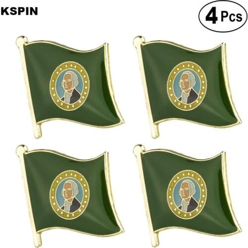 U.S.A Washington Flag Pin Lapel Pin Badge Brooch Icons 4pcs