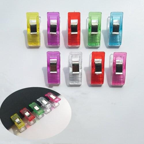 20pcs Plastic Sewing Clips Random Color Mixing Fabric Clamps Craft Clips Quilting Clothing Clip Holder DIY Sew Accessories