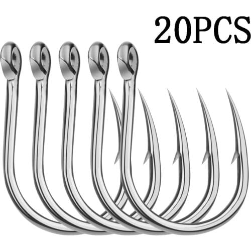 20pc Saltwater Fishing Hook SJ43 JIGGING HOOK 1/0#-13/0# Stainless Steel Fishhook Made in Taiwan Peche Crochet Pesca