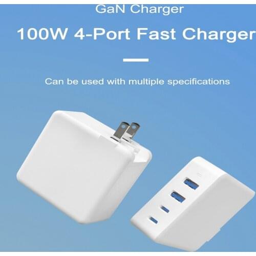 2020 Trending Product 100W 2C2A Wall Fast GaN Dual USB Type C Charger Wall/Travel Charger for Laptop Mobile Phone Charger