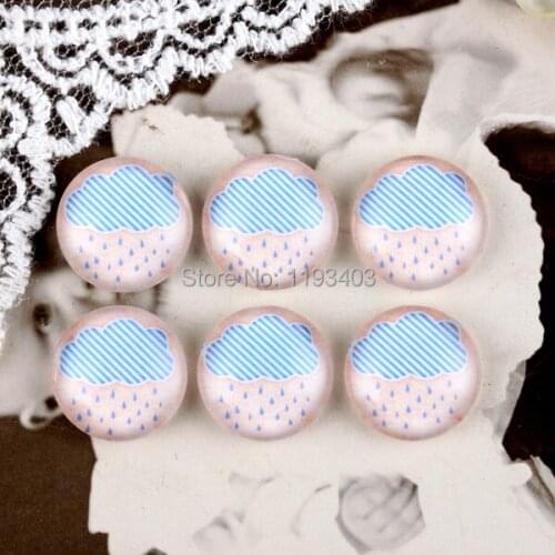 40PCS 12mm)/Round12mm 20mm 25mm 30mm Glass Cabochon DIY For jewelry finding Cameo Setting ,Dome Flat Back Beads-Weather-62-9
