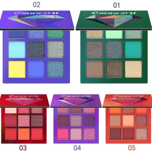 9 Colors Eyeshadow Diamond Bright Eyeshadow Palette Shiny High-Gloss Eyeshadow