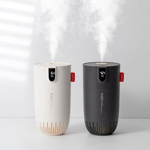 Wireless Air Humidifier USB Aromatherapy Diffuser with LED Warm Lamp Smart Battery Digital Display Portable Mini Car Mist Maker