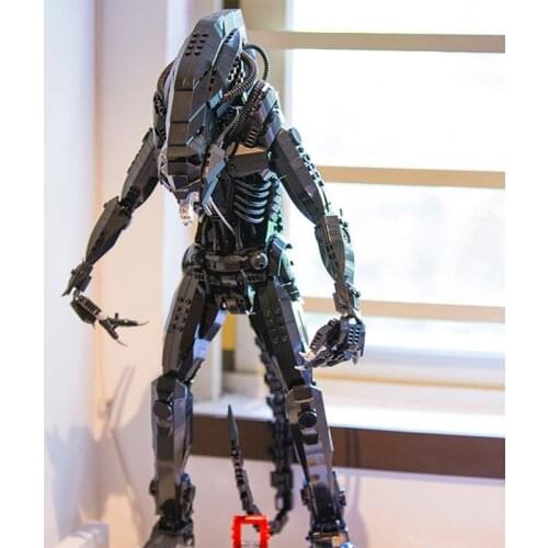In Stock MOC Creative Movie Series The Alien Dysmorphism Set Assembly Robot Model Building Blocks Bricks Children Toys