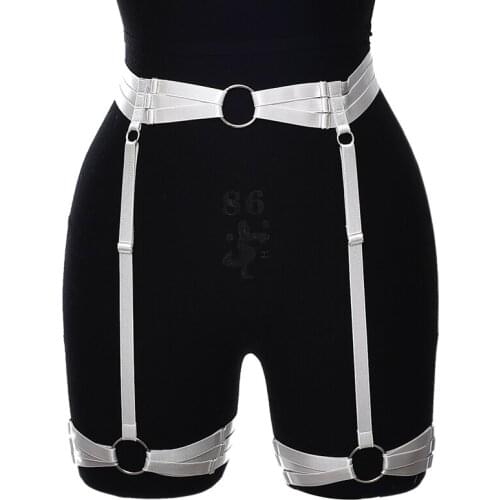 Fetish High Waist Garter Belt Adjustable Bondage Stocking Leg Body Cage Lingerie Harness Rave Wear Gothic Harness Wedding Garter