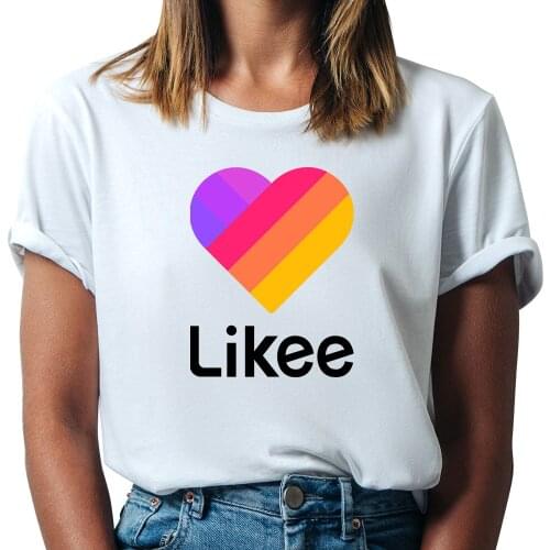 Likee T Shirt New Women Harajuku Tshirt Likee Live Print Funny Female Short Sleeve T-shirt Girls Cotton Tops Tees Streetwear