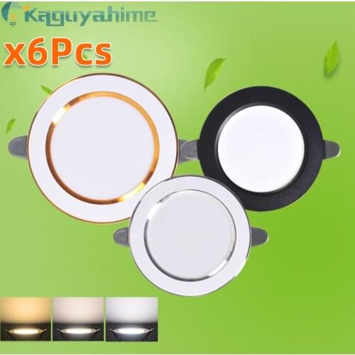 =(K)= 1/4pcs Downlight LED Panel Lamp 3W 5W AC 220V 3000k 4500K 6000K Saving Energy Silver Round Indoor Recessed Lamp Spot Light
