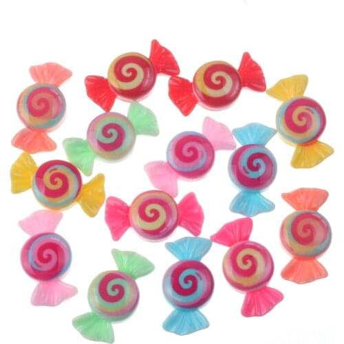 50pcs Mixed Resin Candy Decoration Crafts Flatback Cabochon Embellishments For Scrapbooking Diy Accessories