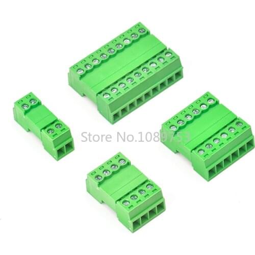 5Sets 15EDGRK 3.81mm 2/3/4/5/6 pin right angle screw terminal block connector 3.81MM pitch Plug + Pin Header Socket