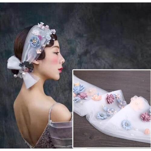 Korean popular flower hair band wedding headdress bridal dress accessories Party color flower headdress hair band wholesale
