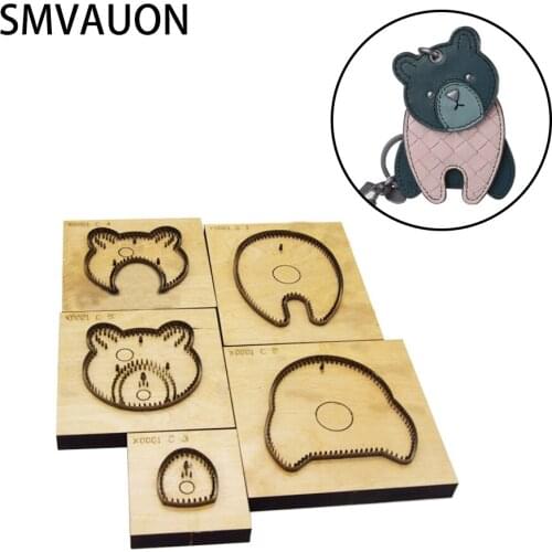 SMVAUON happy birthday Japanese steel knife bear pendant DIY leather die-cut laser machine cutting leather craft pendant jewelry