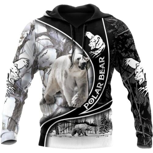Beautiful Polar Bear 3D Printed Unisex Deluxe Hoodie Men Sweatshirt Zip Pullover Casual Jacket Tracksuit Moletom Masculino